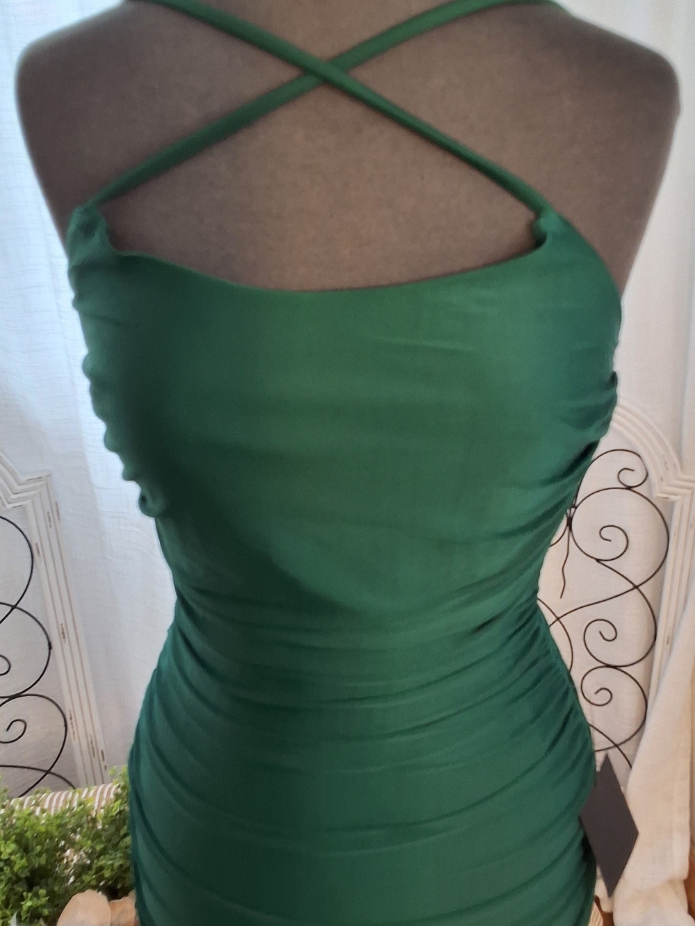 Lulu's Emerald Ruched Bodycon Mini Dress - Picture 11 of 12